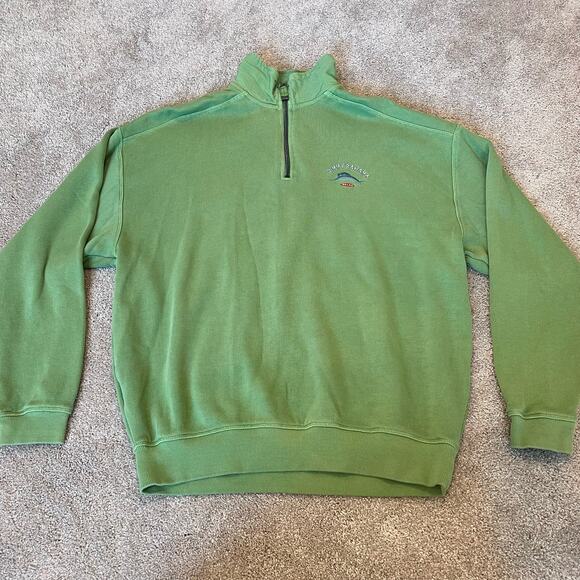 Tommy Bahama Men's Relaxed Fit Quarter Zip Pullover in Green Size‎ M - Picture 7 of 9
